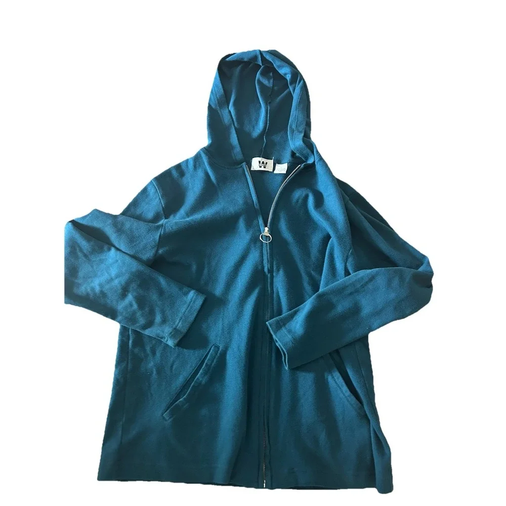 Vintage Two Piece Zip Sweatshirt and‎ Drawstring Skirt Set Teal Medium + Large